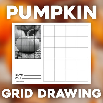 Preview of Fall Grid Drawing Challenge - Pumpkin Art Project