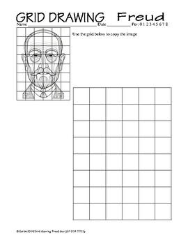 Preview of Grid Drawing Sigmund Freud / Psychology / World History / Austria