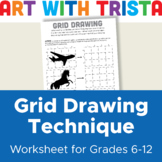 Grid Drawing Technique Art Worksheet