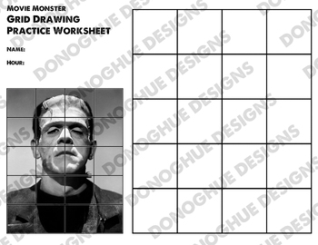 Preview of Grid Drawing Worksheets (Halloween)