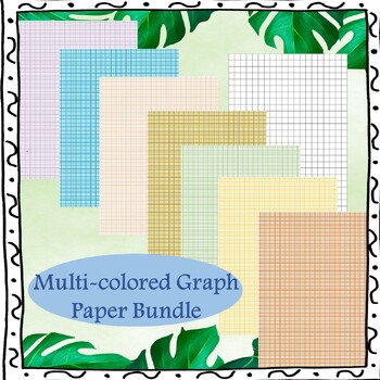 Preview of Grid Graph Paper / Multi-color square graph Size 8.5 x 11 Full Page