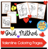 Grid Method Drawing with Valentine’s Day Coloring Pages (A