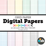 Grid Paper Digital Paper Backgrounds Clipart // Grid Paper