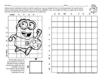 Preview of Grid Technique Practice Worksheet in Spanish