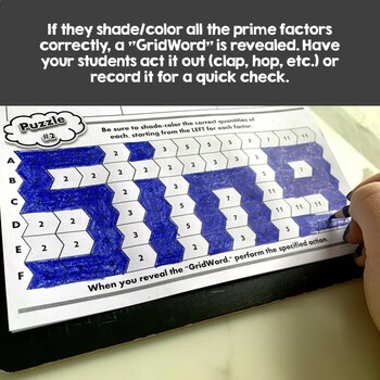 gridwords challenge prime factorization factor trees by math giraffe