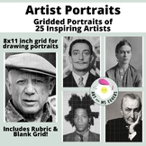 Gridded Artist Faces for Drawing Portraits