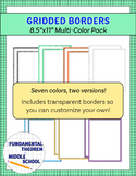 Gridded Borders for 8.5"x11" Documents - Pack of 14