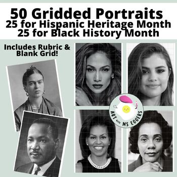 Preview of Gridded Portrait Bundle for Black History Month and Hispanic Heritage Month