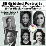 Gridded Portrait Bundle for Black History Month and Hispan