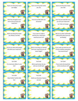 Grief Game Question Cards by A B Counseling | TPT
