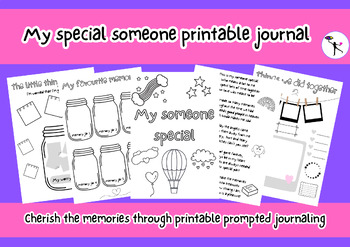 Preview of Grief Journal: My someone special printable memory book