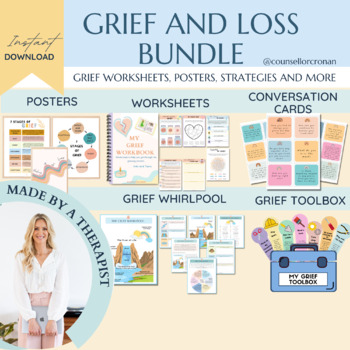 Preview of Grief and loss worksheets, bereavement workbook, death, grief small group
