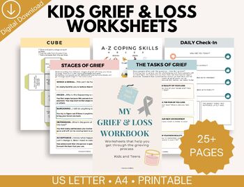 Preview of Grief workbook for children and teens coping with loss