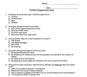 mcqs on griffith experiment