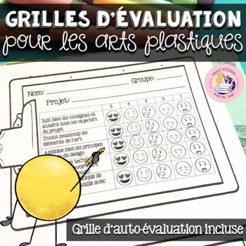 Preview of Arts visuels / Grille d'évaluation en arts plastiques avec emojis (French)