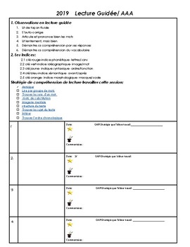 Preview of Grille d'observation-Lecture Guidée