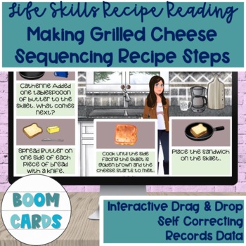 Preview of Grilled Cheese Recipe Read & Sequencing Steps to Completion Boom Cards 2