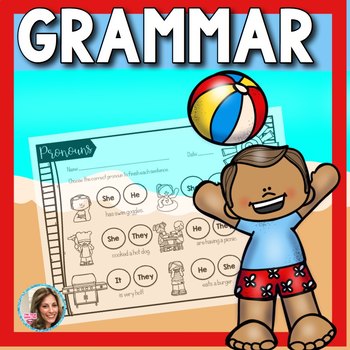 Preview of Summer Speech Therapy | Grammar Worksheets | Syntax