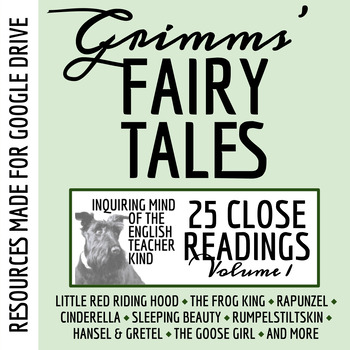 Preview of Grimms' Fairy Tales Close Reading Worksheets Bundle for Google Drive - Vol. 1