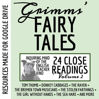 Preview of Grimms' Fairy Tales Close Reading Worksheets Bundle for Google Drive - Vol. 2