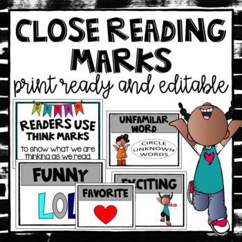 Preview of Close Reading Annotation Posters- EDITABLE