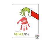 Grinch Christmas Handprint Art Craft Printable Template