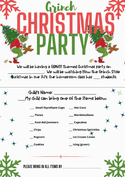 Preview of Grinch Christmas Party Invitation