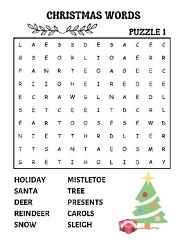 Grinch Christmas Word Search Puzzle Worksheet Activities for morning work