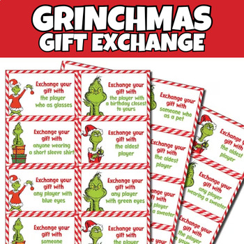 Grinchmas Gift Exchange Game Christmas Gift Games 