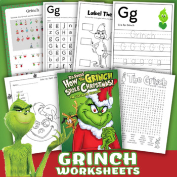 Grinch, The Polar Express, Frozen Printable Worksheets For kids | TPT