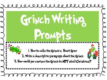 Preview of Grinch Writing Prompts