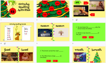 Preview of Grinchy Spelling Activities- Google Slides