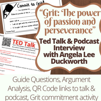 Preview of Grit Podcast and NPR Interview Guide and Activity