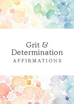 Preview of Grit and Determination Affirmation Cards