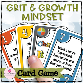 Preview of Grit and Growth Mindset Card Game