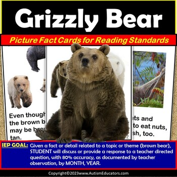Preview of Grizzly Bear | Brown Bear with Pictures and Facts for Reading Language Skills