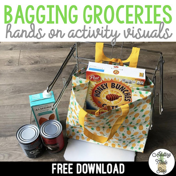 Preview of FREE Bagging Groceries Activity Visuals
