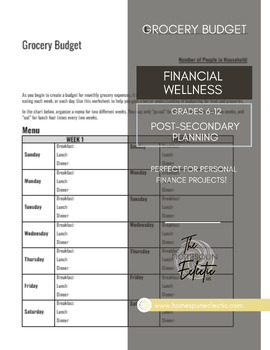 Preview of Grocery Budget