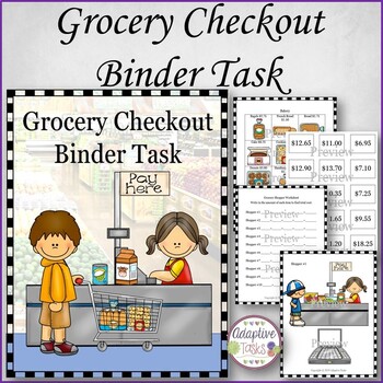 Preview of Math Binder Grocery Checkout