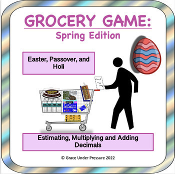 Preview of Decimal Operations and Mental Math Grocery Game Spring Edition: Easter Passover
