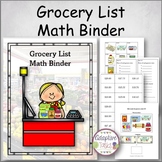 Grocery List Math Binder