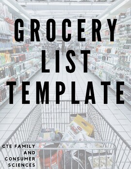 Preview of Grocery List Template