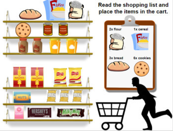Preview of Grocery Orders, Stocking Shelves, Putting Groceries Away and Bagging Groceries