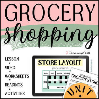 Preview of Grocery Shopping BUNDLE | SPED Lesson & Life Skills Activities