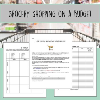 Preview of Grocery Shopping and Meal Planning on a Budget Project