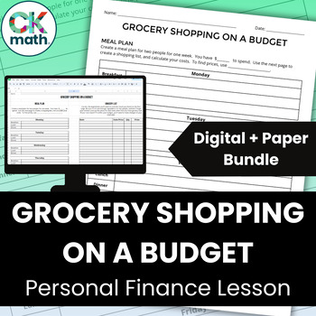 Preview of Grocery Shopping on a Budget Personal Finance Activity - Digital + Paper Bundle