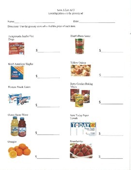 grocery store ad special education money math by the village tpt