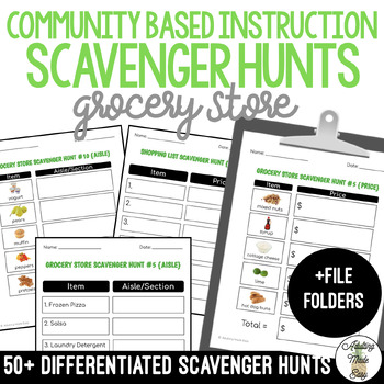 Preview of Grocery Store CBI Scavenger Hunt Activities & File Folders