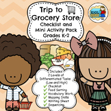 Grocery Store Checklist and Activities K-2