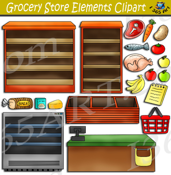 Preview of Grocery Store Elements Clipart